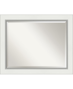 Amanti Art Eva Silver-tone Framed Bathroom Vanity Wall Mirror, 33.25" X 27.25" In White