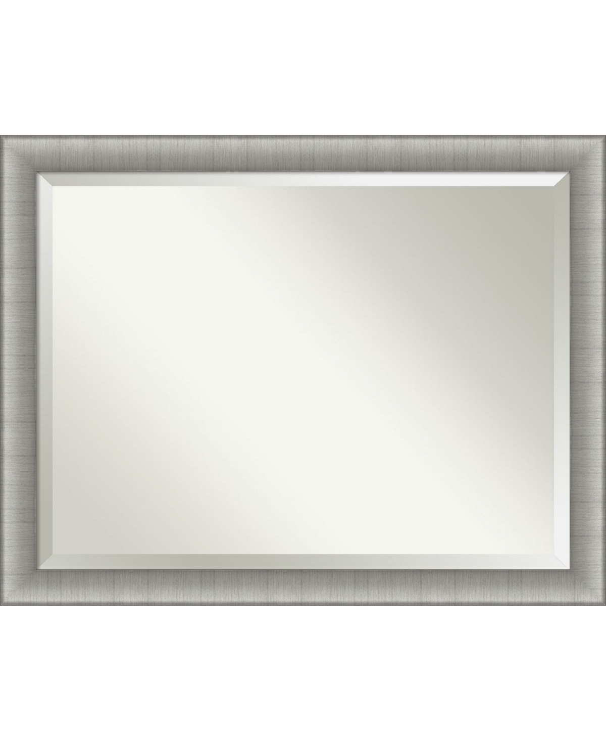 Elegant Brushed Framed Bathroom Vanity Wall Mirror, 44.75" x 34.75" - Silver