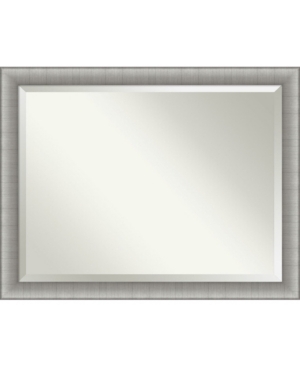 Amanti Art Elegant Brushed Framed Bathroom Vanity Wall Mirror, 44.75" X 34.75" In Silver