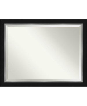 Amanti Art Eva Silver-tone Framed Bathroom Vanity Wall Mirror, 45.25" X 35.25" In Black