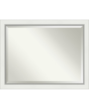Amanti Art Eva Silver-tone Framed Bathroom Vanity Wall Mirror, 45.25" X 35.25" In White