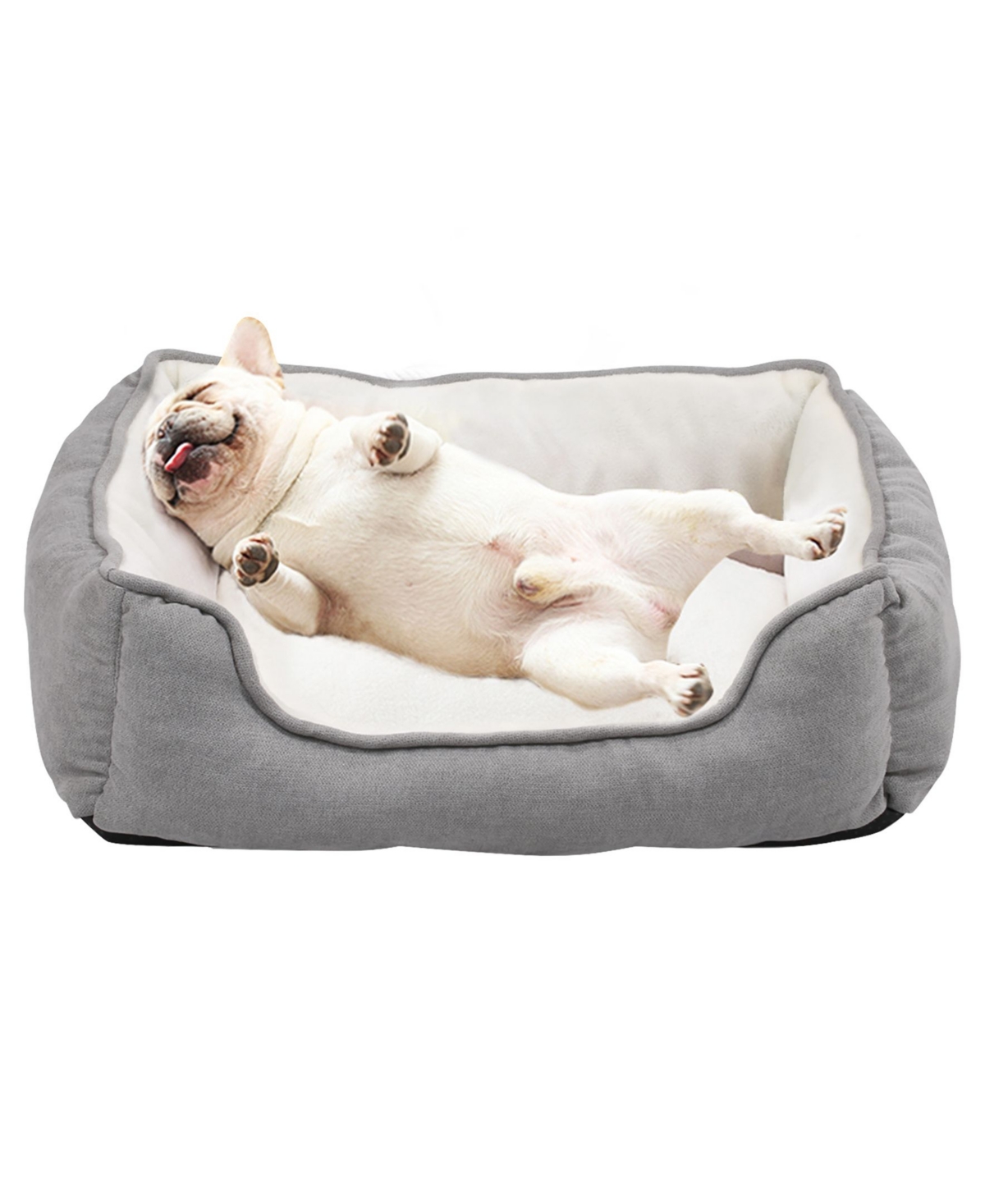 Happycare Textiles Orthopedic Rectangle Bolster Pet Bed, Super Soft Plush Dog Bed