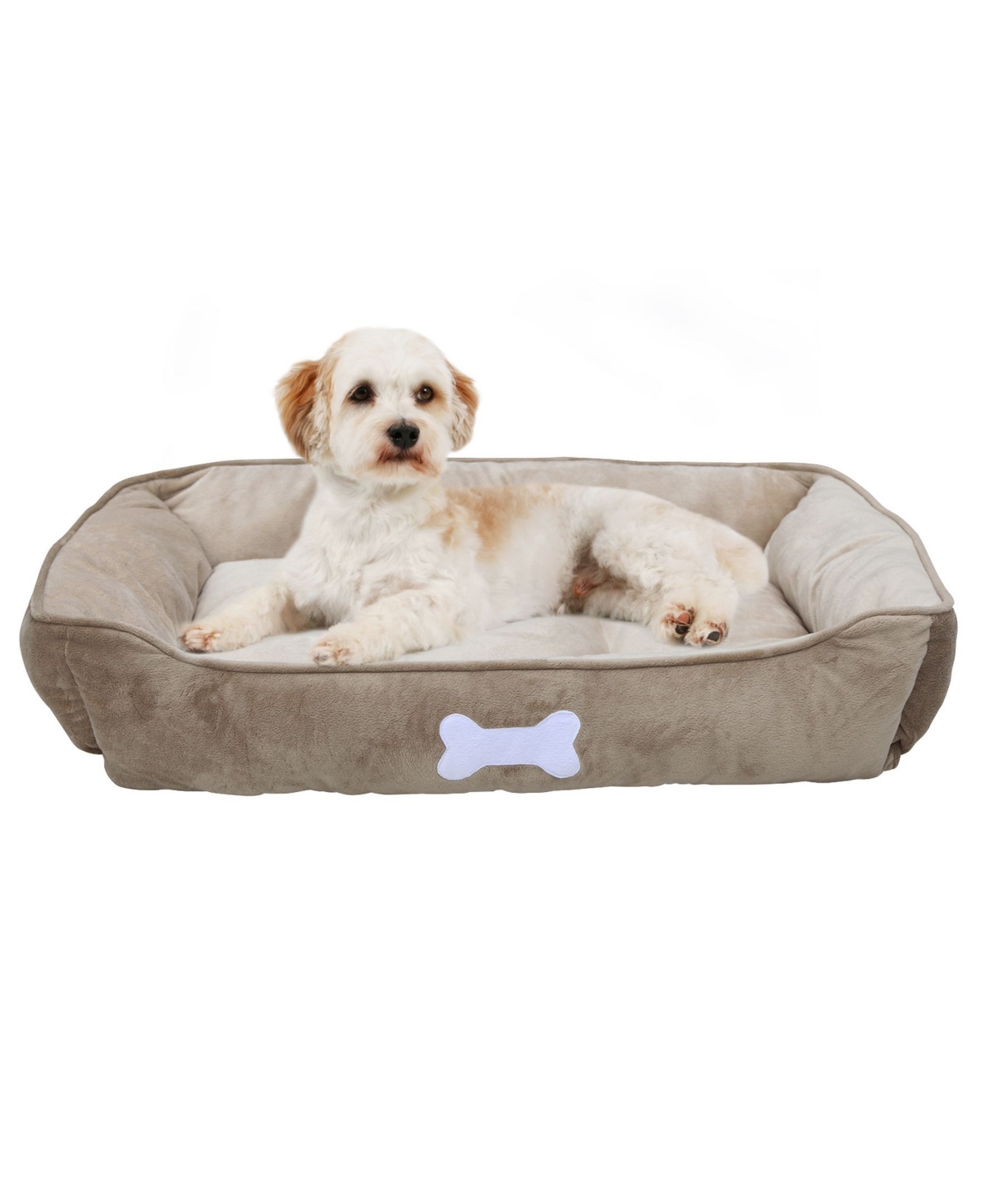 Happycare Textiles Classic Rectangle Large Dog and Pet Bed - Beige