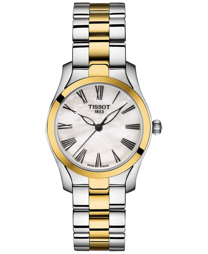 Tissot Women's Swiss T-Wave Two-Tone Stainless Steel Bracelet Watch ...