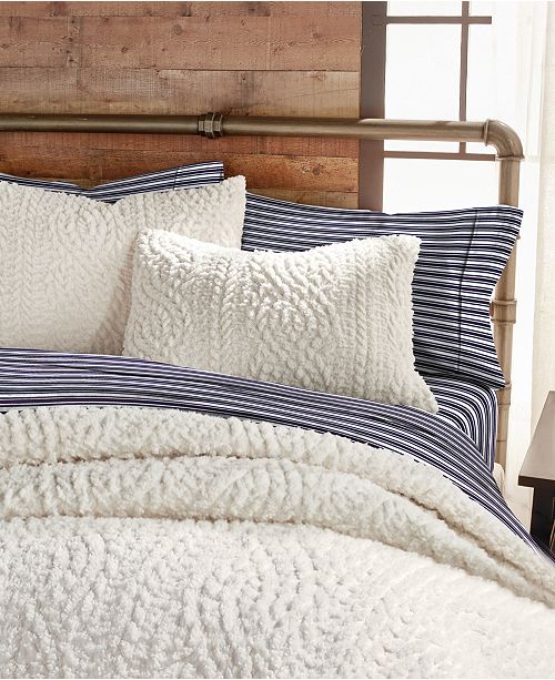 G H Bass Co G H Bass Cable Knit Sherpa Full Queen Comforter