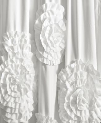 Lush Decor Serena Light Filtering Window Curtain Panel, Single, 54" W x 84" L, White - Drapes - Floral Curtains for Bedroom - Cute Curtains