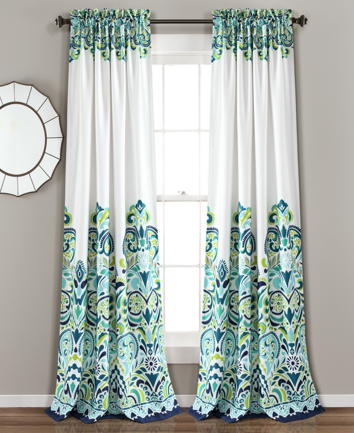 Clara 52" x 84" Bohemian Print Curtain Set