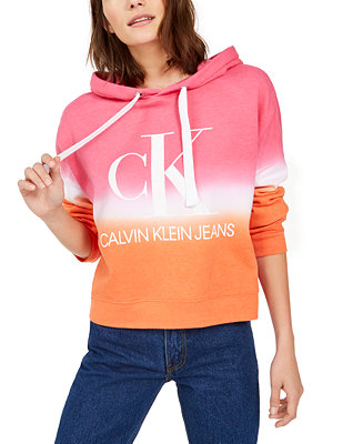 Calvin Klein Jeans Cropped Tie-Dye Graphic Hoodie & Reviews - Tops -  Juniors - Macy's