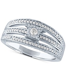 Diamond Multi-Row Promise Ring (1/4 ct. t.w.) in Sterling Silver