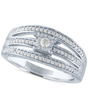 image of Diamond Multi-Row Promise Ring (1/4 ct. t.w.) in Sterling Silver