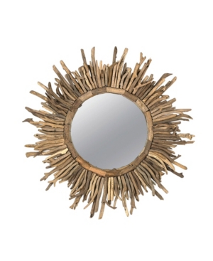 3r Studio Driftwood Sunburst Mirror In Brown