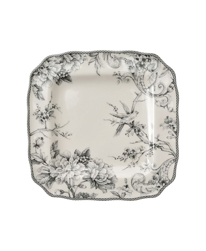 222 Fifth Adelaide Grey 16 Piece Dinnerware Set Square Macy's
