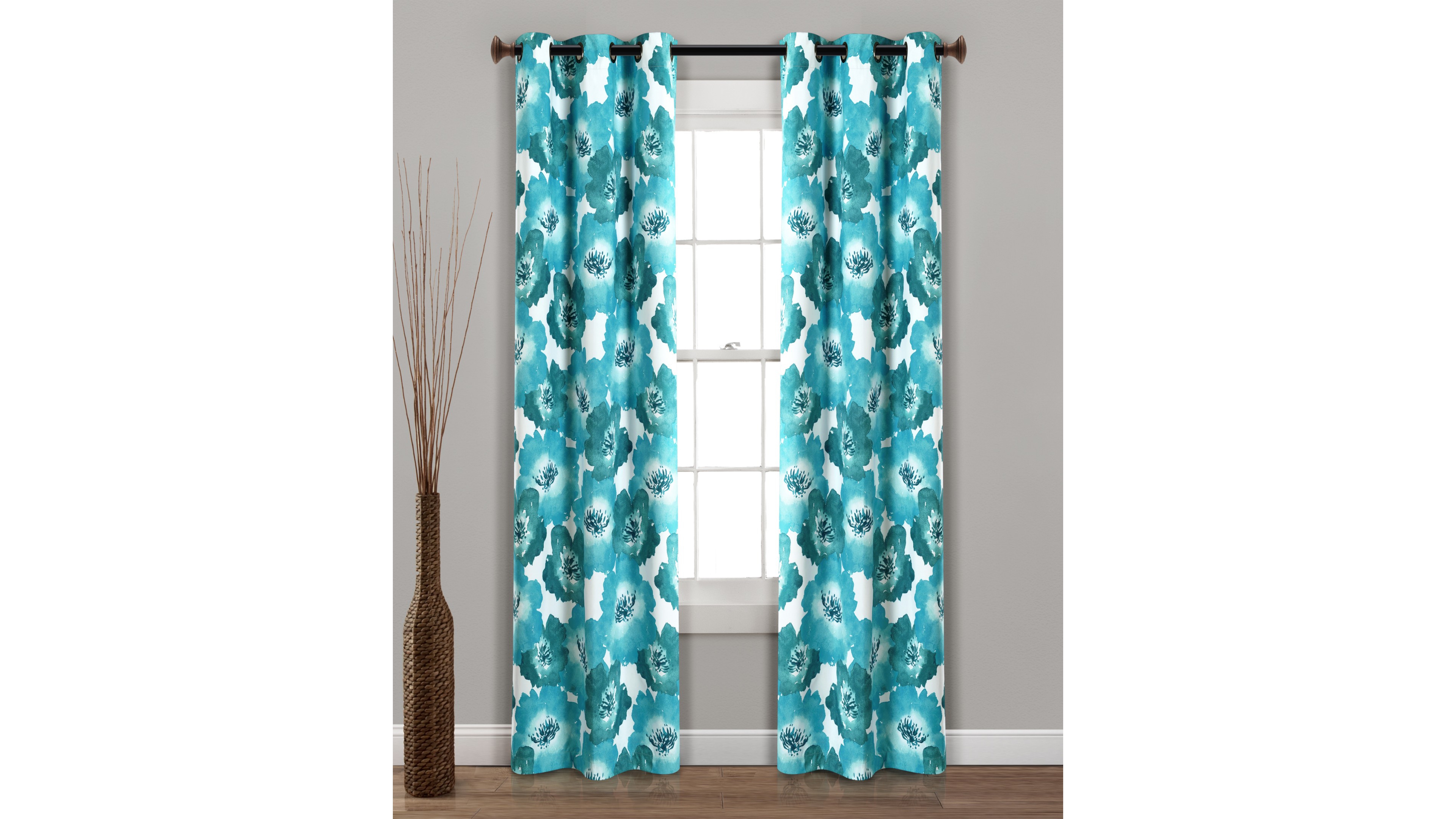 Julie Floral 38" x 84" Blackout Curtain Set