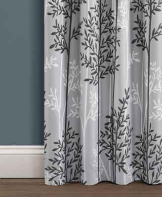Linear Tree Insulated Rod Pocket Blackout Window Curtain Panels
