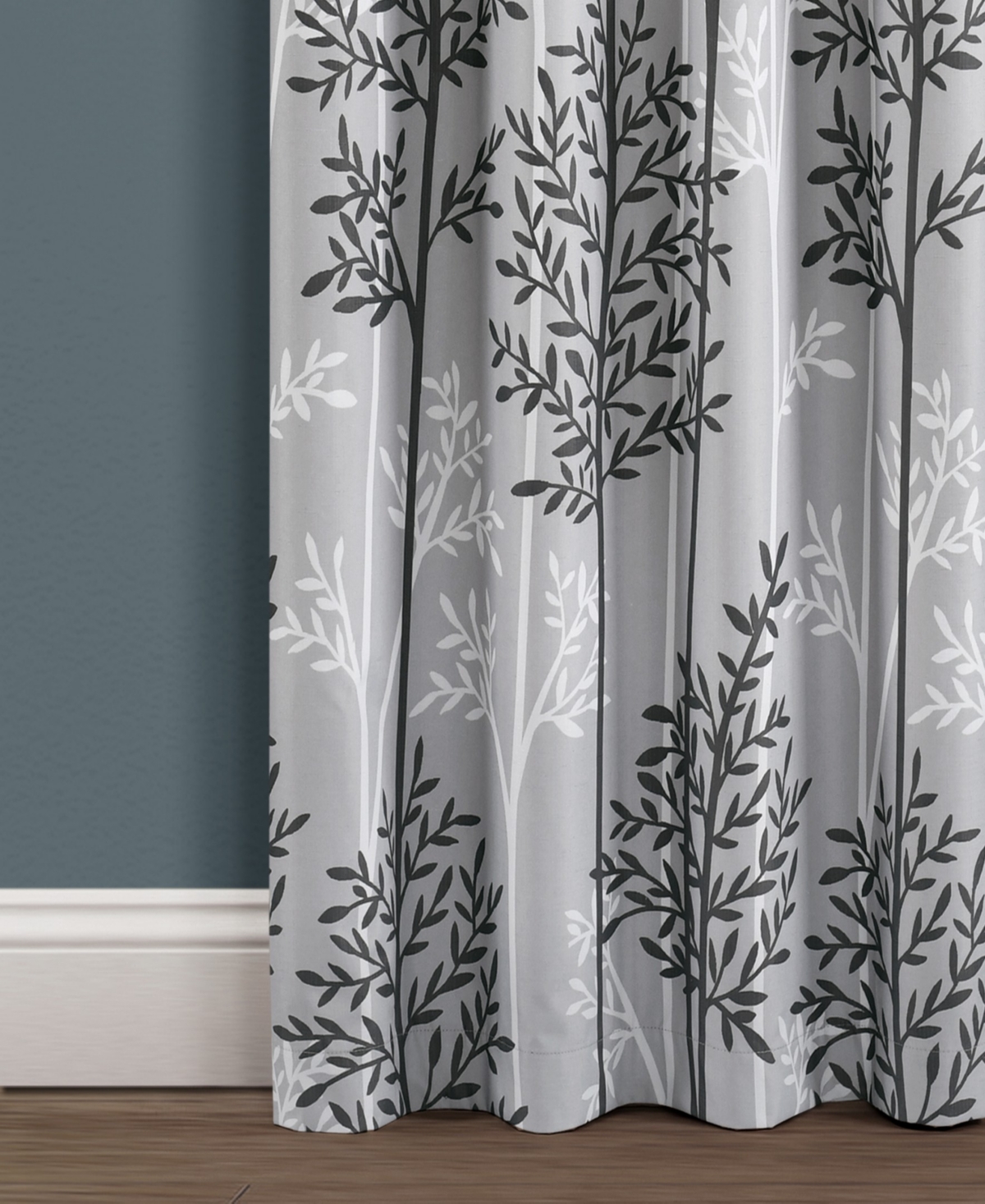 Linear Tree Insulated Rod Pocket Blackout Window Curtain Panels