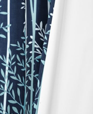 Linear Tree Insulated Rod Pocket Blackout Window Curtain Panels