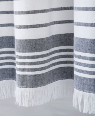 Lush Decor Nantucket Yarn Dyed Cotton Tassel Fringe Window Curtain Panels