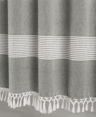 Lush Decor Tucker Stripe Yarn Dyed Cotton Knotted Tassel Window Curtain Panels