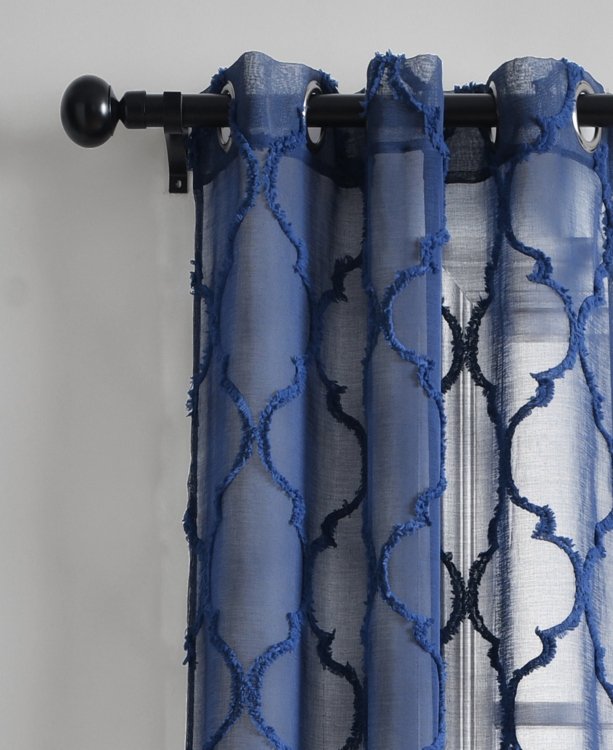 Lush Decor Avon Trellis Grommet Sheer Window Curtain Panels Pair - Curtains for Living Room or Bedroom