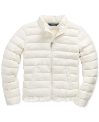 Polo Ralph Lauren Big Girl's Ruffled Quilted Down Jacket - Macy's