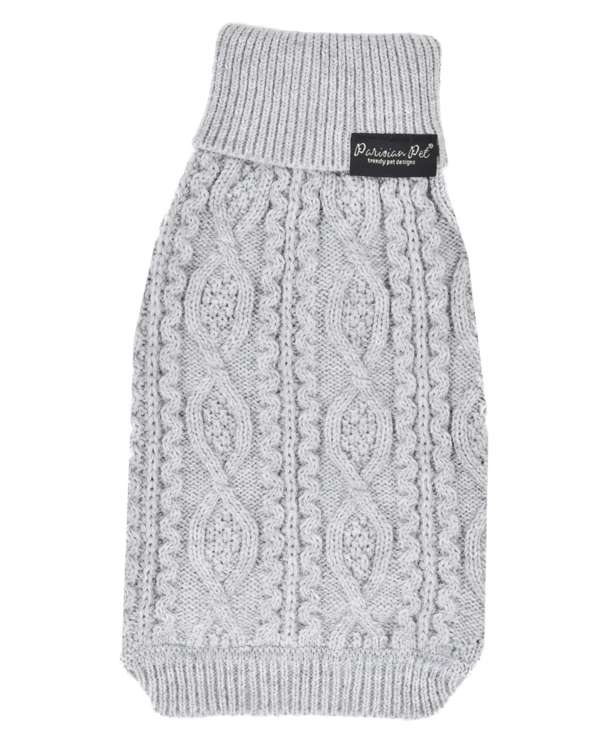 Parisian Pet Cable Knit Sweater Cloud Gray