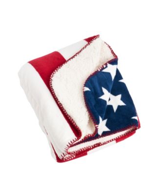 US Flag Design Sherpa Throw, 50" x 60"