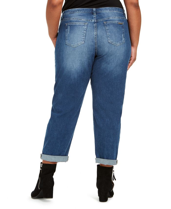 Michael Kors Plus Size Dillon Ripped Boyfriend Jeans - Macy's
