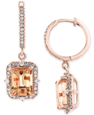EFFY Collection - Morganite (3-3/8 ct. t.w.) & Diamond (3/8 ct. t.w.) Drop Earrings in 14k Rose Gold