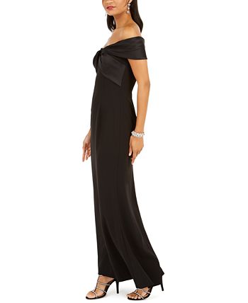 Eliza j off 2025 the shoulder bow gown