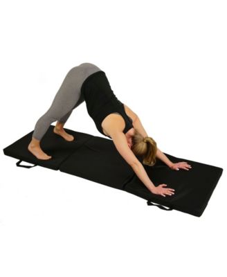 Sunny Health & Fitness Folding Gymnastics Tumbling Mat, Extra Thick with Carry Handles, Tri Fold Exercise Mat