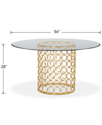 Furniture Carnaby 54" Glass Top Round Dining Table