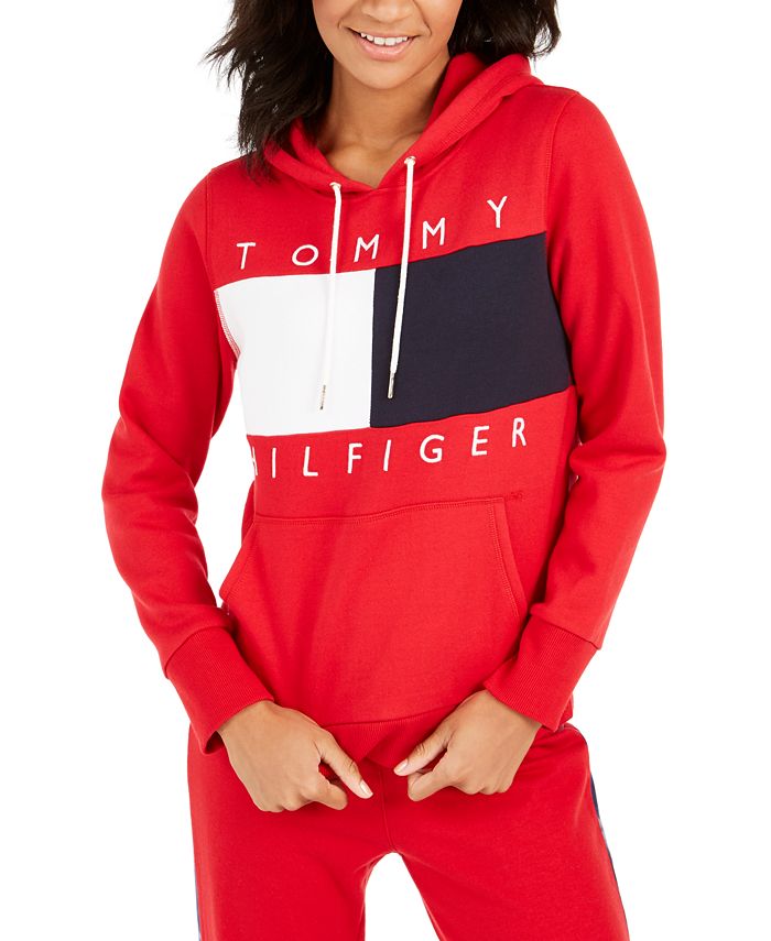 Tommy Hilfiger Colorblock Logo Hooded Sweatshirt, Created for Macy's ...