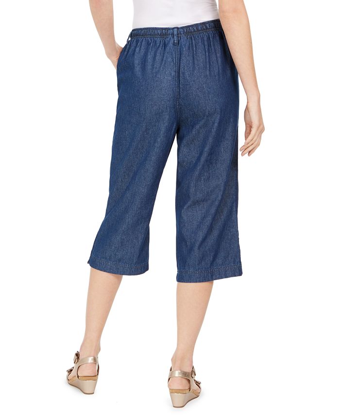 Karen Scott Cotton Denim Capri Pull-On Jeans, Created for Macy's - Macy's