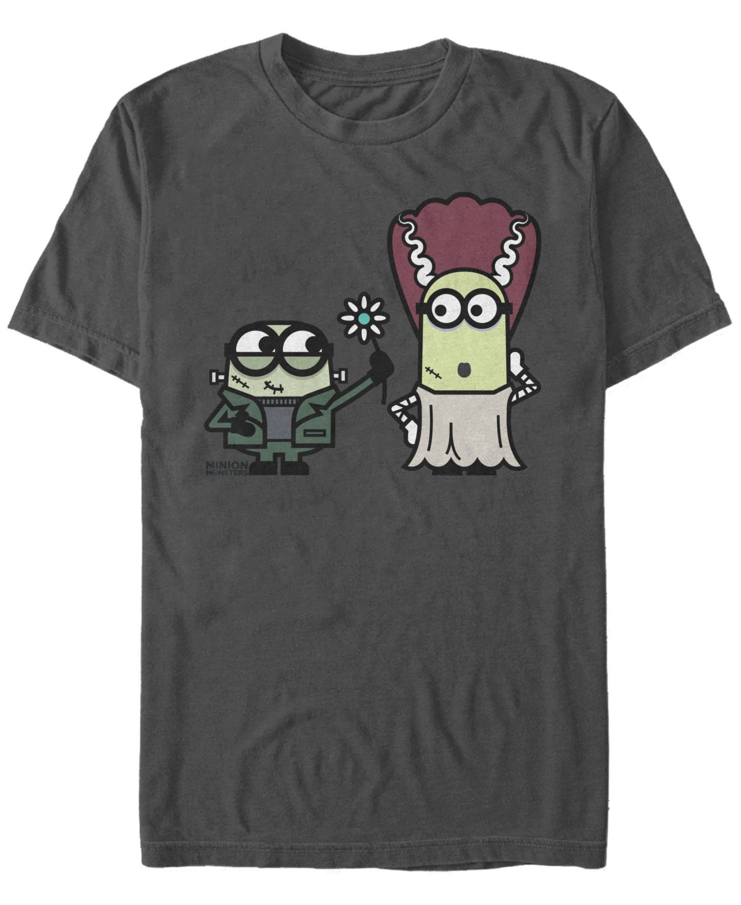 Мужская футболка Fifth Sun Despicable Me Minions Frankenstein and His Bride Halloween Short Sleeve, цвет: Угольный — фото 1