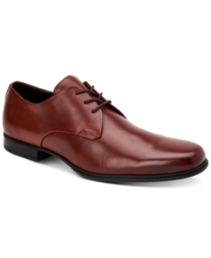 Calvin Klein Men's Dillinger Crust Leather Oxfords Men's Shoes In Brown