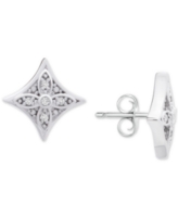 Diamond Star Stud Earrings (1/10 ct. t.w.) in Sterling Silver - Sterling Silver