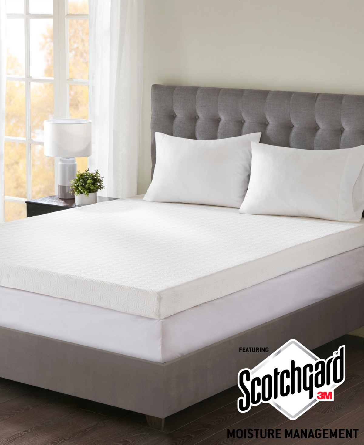 Madison Park 4" 3M-Moisture-Management Memory Foam Mattress Topper