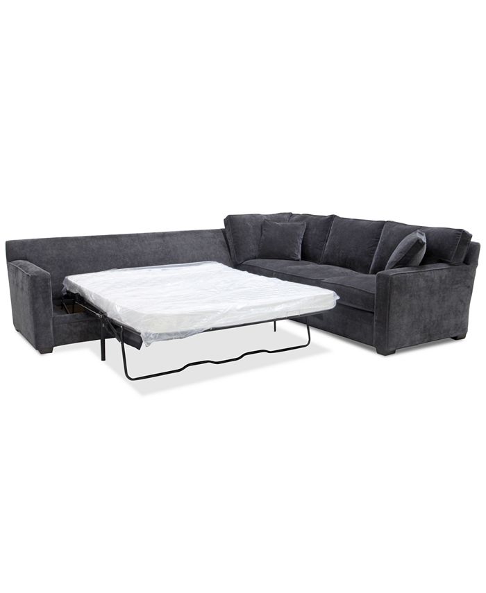 Furniture - Brekton 2-Pc. Fabric Sofa Return with Queen Sleeper