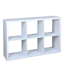 HDS Trading 6 Open Cube Organizing Wood Storage Shelf