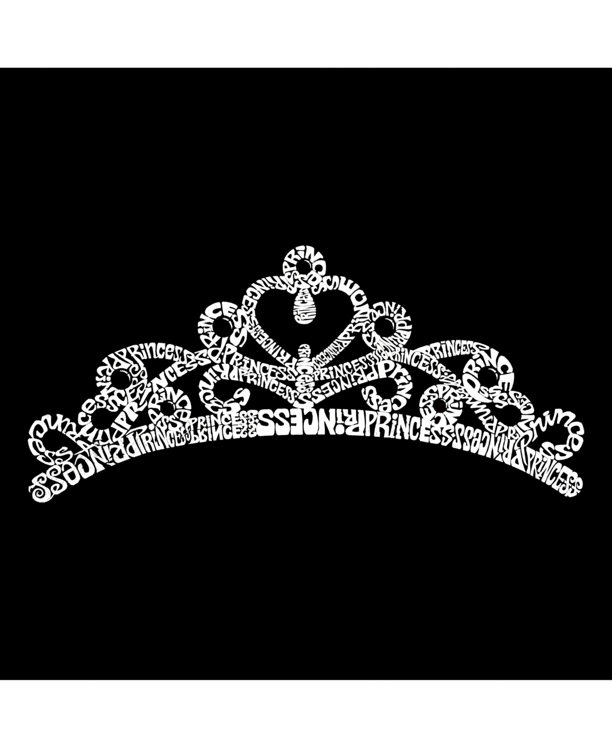 La Pop Art Women's Premium Word Art Flowy Tank Top- Princess Tiara