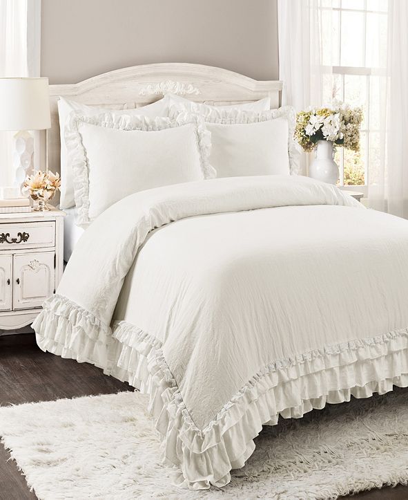 Lush Décor Ella Ruffle Lace 2Piece Twin XL Comforter Set & Reviews Bed in a Bag Bed & Bath