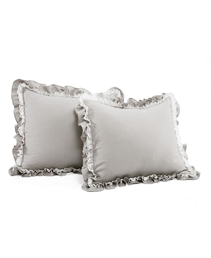 Lush Décor Ella Ruffle Lace 3Piece Full/Queen Comforter Set Macy's