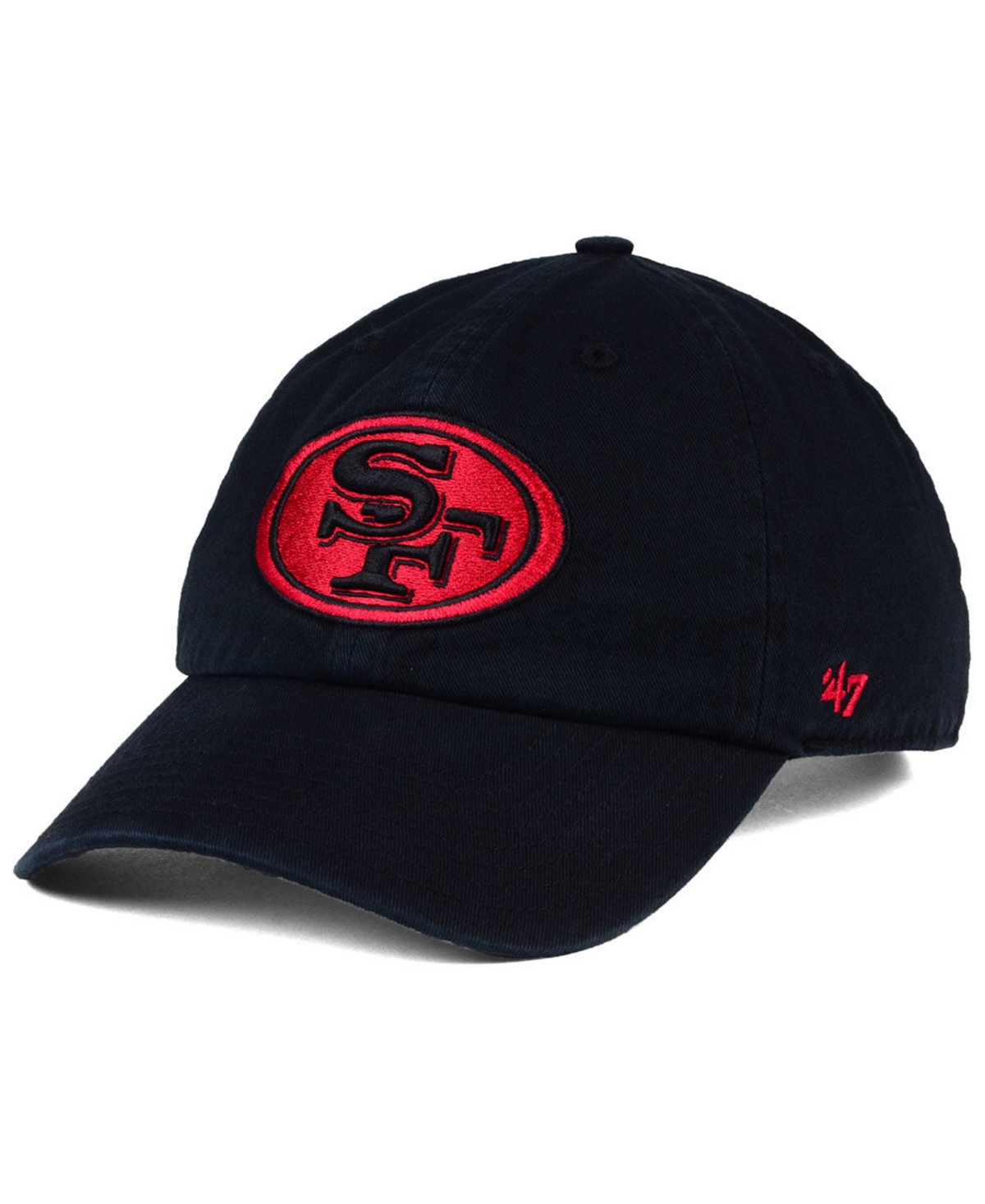 47 Brand San Francisco 49ers Clean Up Strapback Cap In Black,red