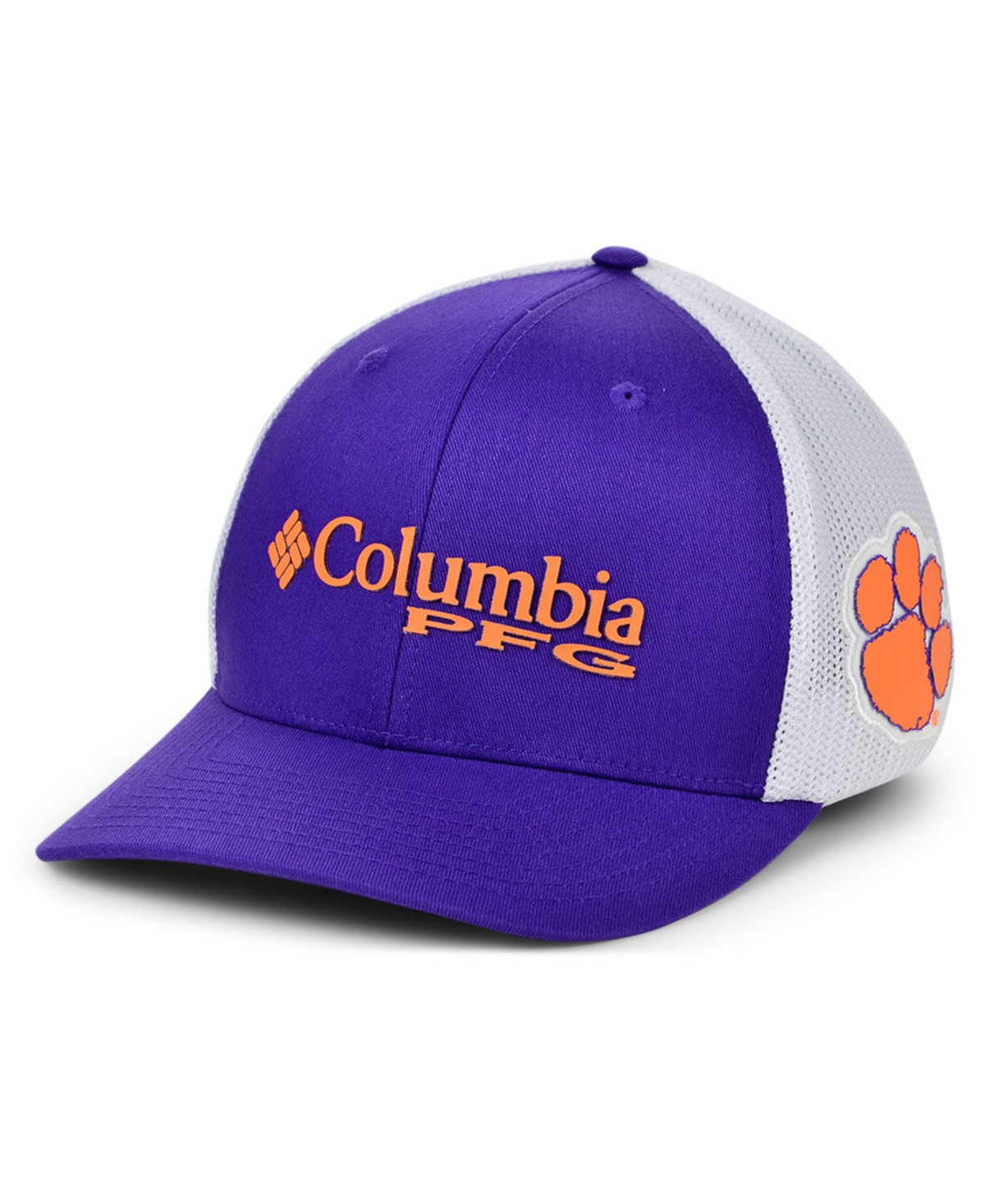 Shop Columbia Clemson Tigers Pfg Stretch Cap In Purple,white