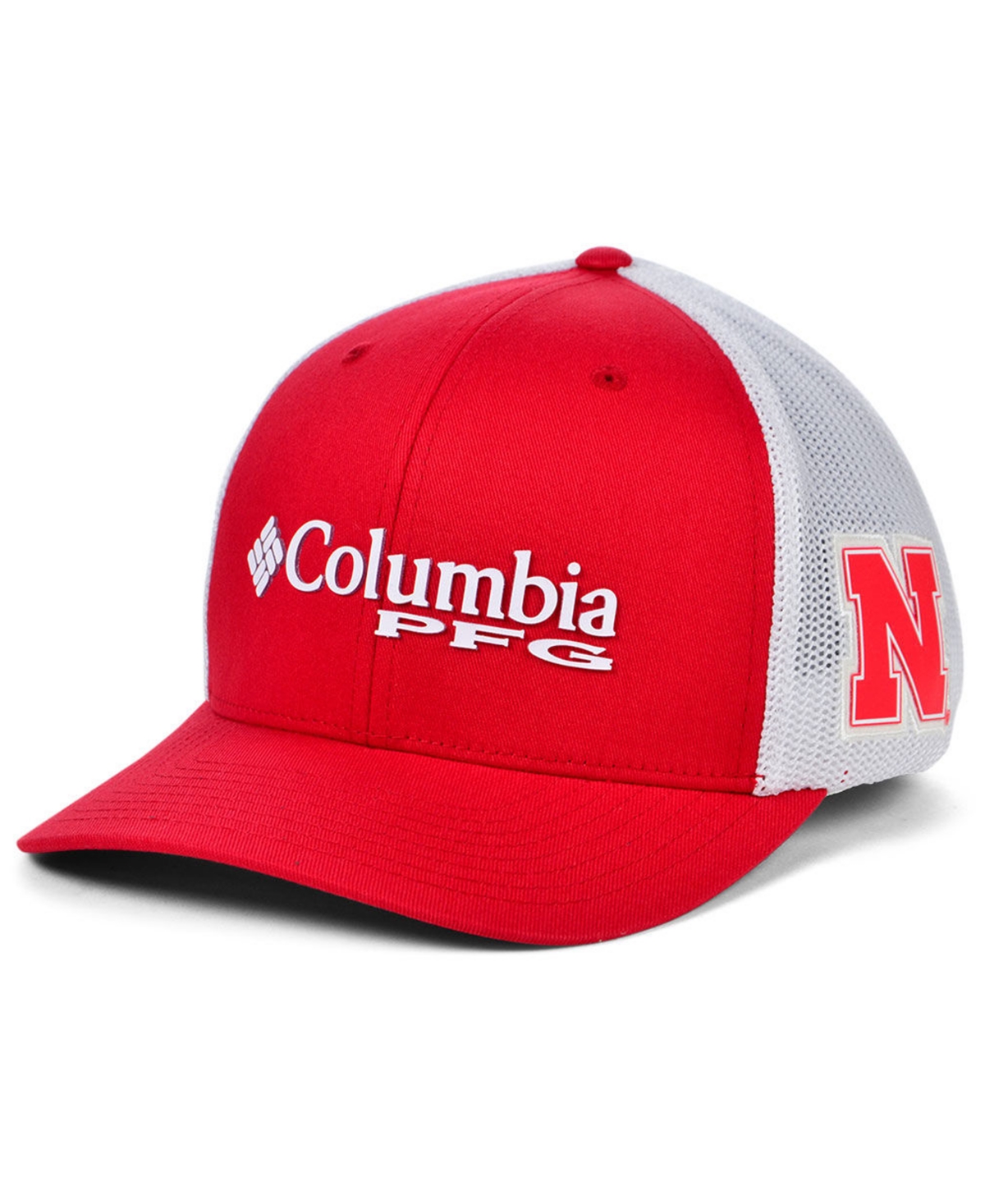 Shop Columbia Nebraska Cornhuskers Pfg Stretch Cap In Red,white