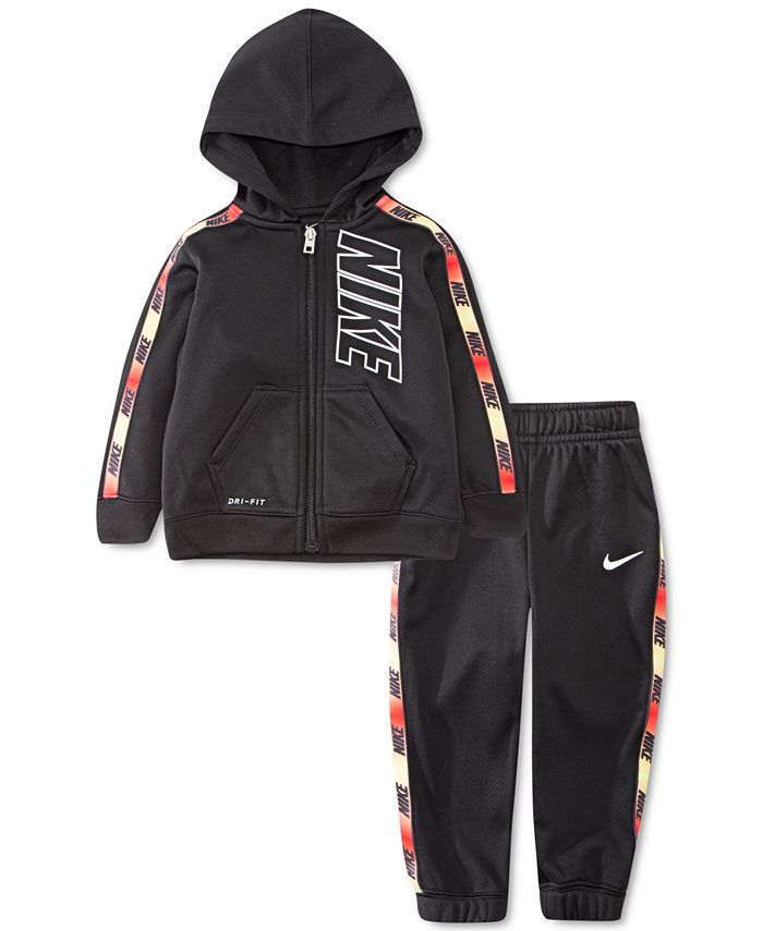 Nike Baby Boys & Girls 2-Pc. Gradient-Tape Zip Fleece Hoodie & Pants ...