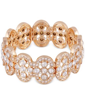 GUESS - Gold-Tone Crystal Stretch Bracelet