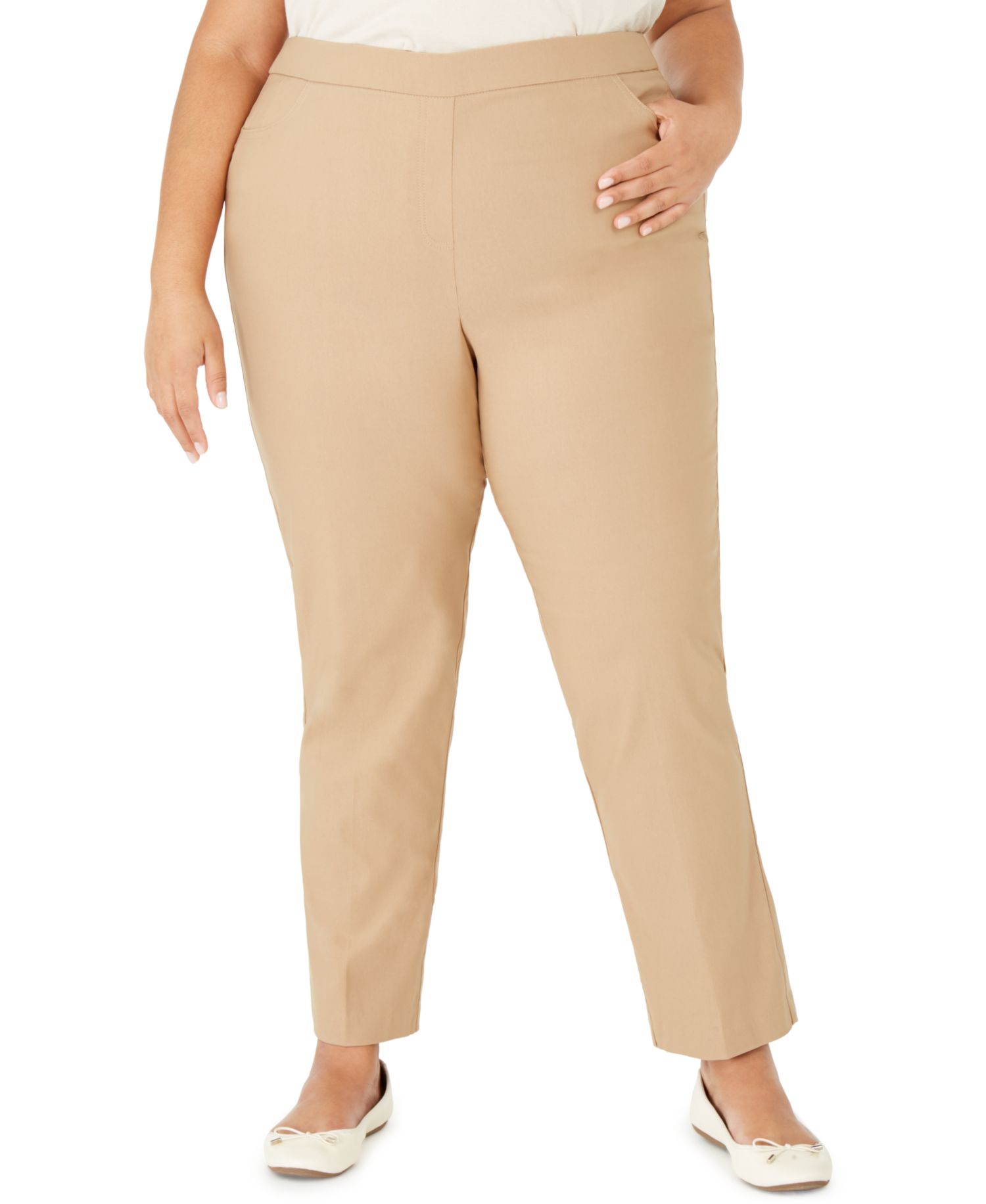 Plus Size Classic Allure Tummy Control Pull-On Average Length Pants