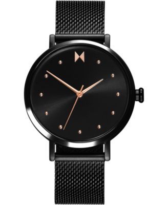 MVMT - Women's Dot Spin Black Stainless Steel Mesh Bracelet Watch 36mm