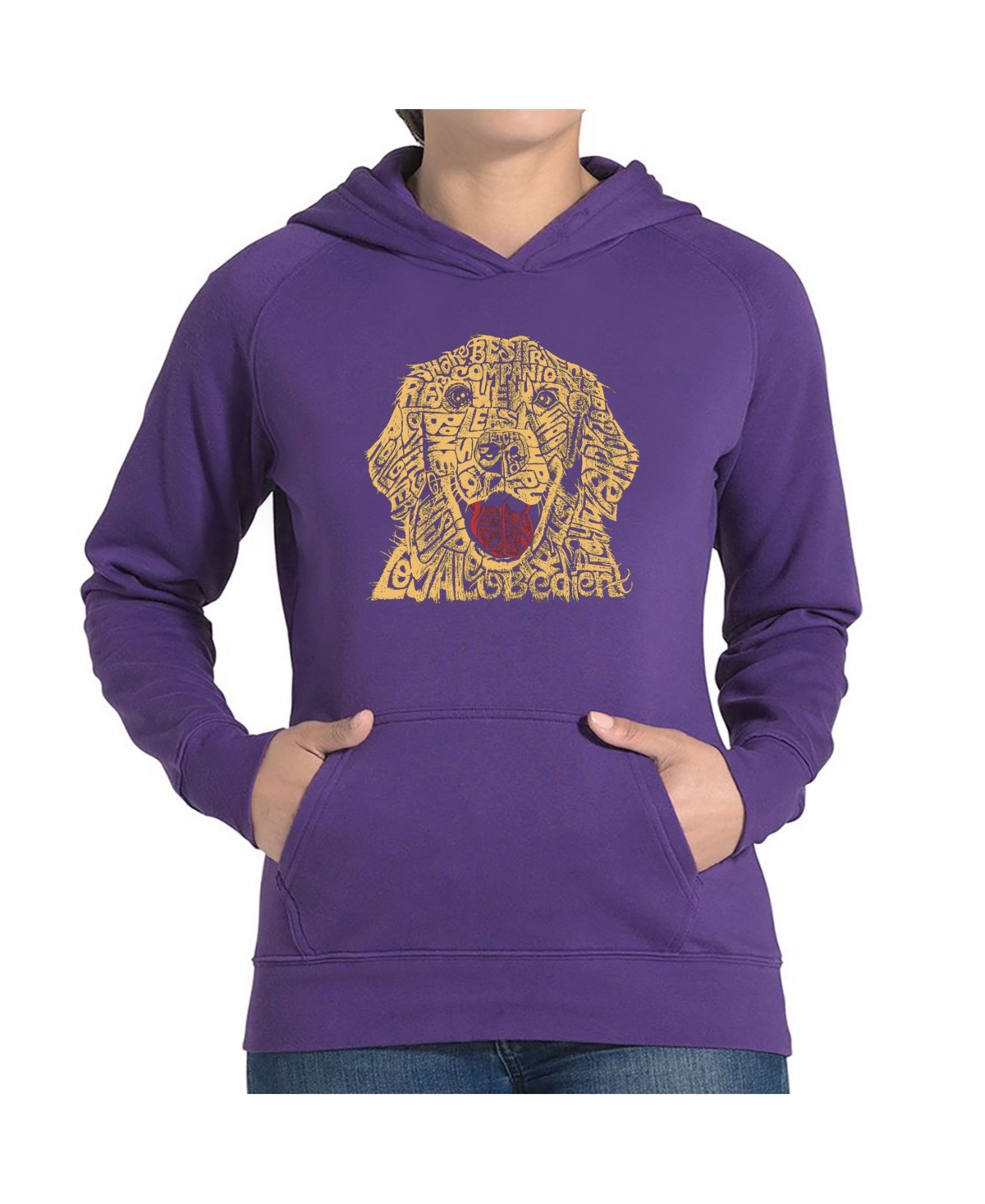 La Pop Art Women's Word Art Hooded Sweatshirt -Dog